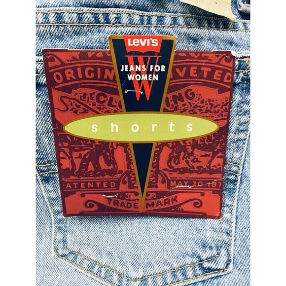 Vintage 90’s Levis 967 Relaxed Fit Jean Shorts Size 13 Jr Orange Tab High Rise - Picture 2 of 13